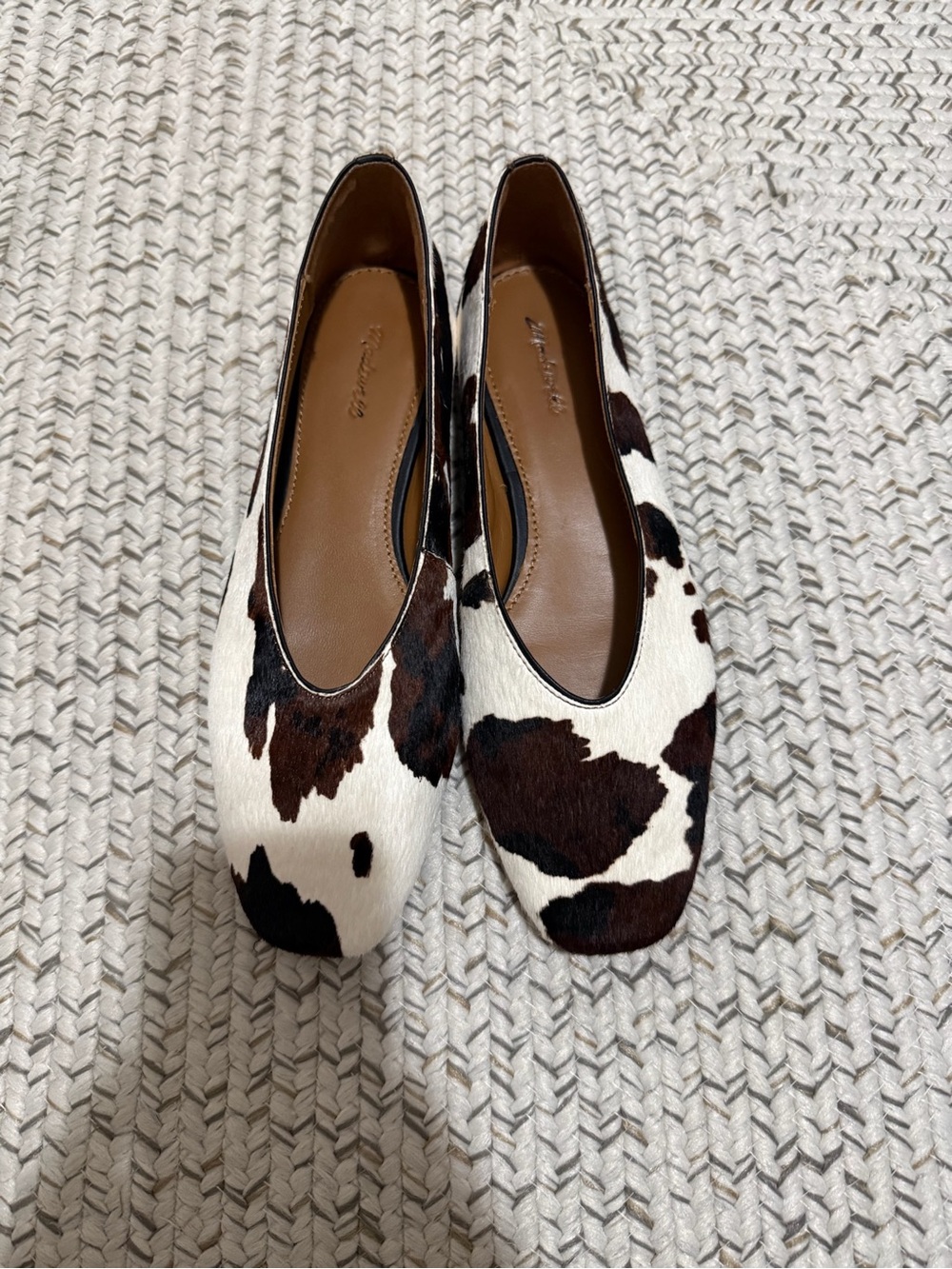 NEW Madewell The Mylie Ballet Flat in Dark Carob Multi (Cow Print Haircalf) - Picture 7 of 14